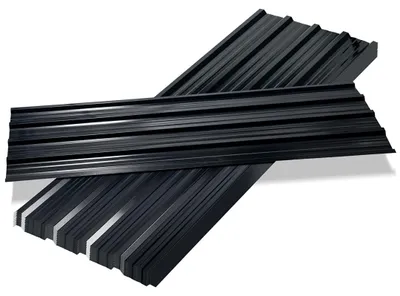Immagine prodotto di Eikuavons, 12 pezzi di lamiera grecata per tetti, profilata, in metallo, inclusi guanti resistenti al taglio, dimensioni 129x46 cm, spessore 0,25 mm, superficie 7 m², colore antracite