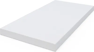 A white mattress is shown on a white background.