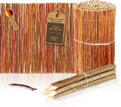 Produktbild von Beetbegrenzung aus Weide Höhe: 30 cm / Länge: 3m · Neuartige sehr variable Beeteinfassung in 2 verschiedenen Größen