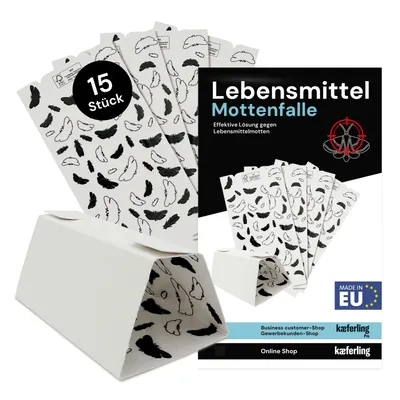 Produktbild von Novokill Lebensmittelmotten Falle 15er – Giftfreie Pheromonfalle gegen Lebensmittelmotten (3x 5er)