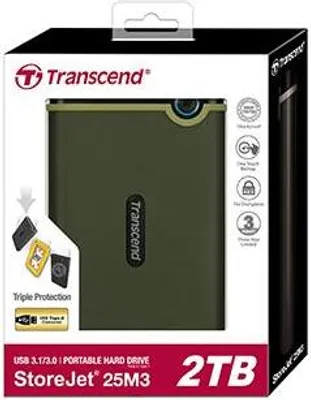 Immagine prodotto di Disco rigido esterno Transcend StoreJet 25M3G 2000 GB verde