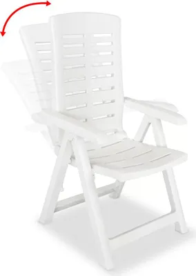 Produktbild von vidaXL Verstellbare Gartenstühle 2 Stk. Kunststoff Weiß