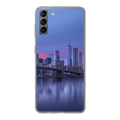 Produktbild von MuchoWow® Handyhülle Schutzhülle Hülle für Samsung Galaxy S21 Plus New York hinter der Brooklyn Bridge Silikon Softcase Handy Hülle - Handy-Tasche