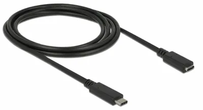 Produktbild von Delock Kabel USB 3.1 USB Type-C™ St.>USB Type-C™ Bu. Verlängerung 2m schwarz