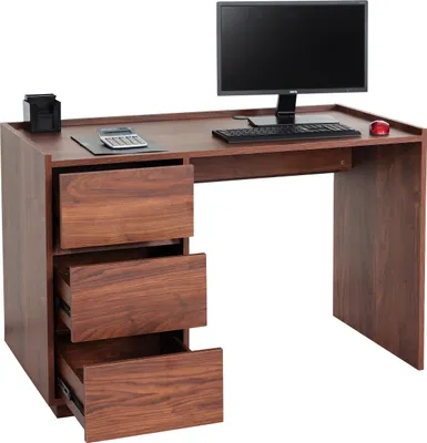 Produktbild von Schreibtisch MCW-J78, Bürotisch Computertisch Arbeitstisch, Schublade, 78x121x60cm  Walnuss-Optik