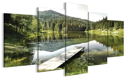 Produktbild von LUMASOUL Wandbilder Wohnzimmer 5-teilig Leinwandbild 100x50 cmMehrteilige Wanddeko für Schlafzimmer Flur Büro