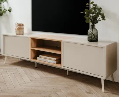 Produktbild von TV-Lowboard "Sena" in Kaschmir und Artisan Eiche 175 cm, mit Push-to-Open