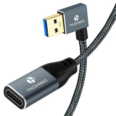 Zdjęcie produktu dla Przedłużacz USB na c kątowy 90 0 5M 10GBPS do laptopa telefonu