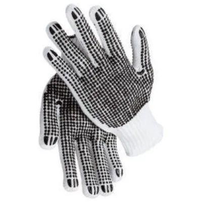 Obrázek produktu pro teXXor hrubé pletené rukavice bavlna/polyester bílé/černé cvočky-11