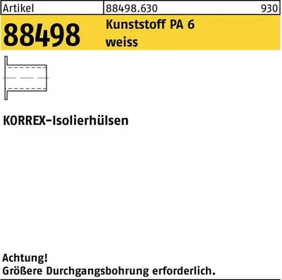 Produktbild von Isolierhlse R 88498 KORREX M 8 x 10 Polyamid 6 wei