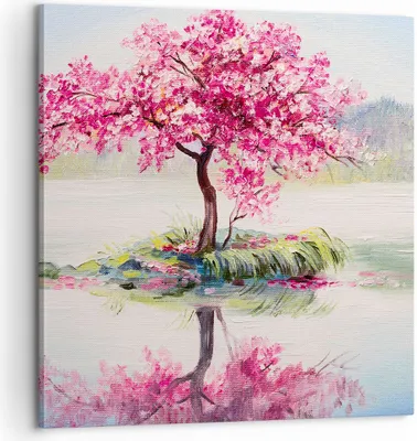 Produktbild von Bild auf Leinwand - Leinwandbild - Baum Abstraktion - 60x60cm - Wand Bild - Wanddeko - Wandbilder - Leinwanddruck - Bilder - Kunstdruck - Wanddekoration - Leinwand bilder - Wandkunst - AC60x60-3805