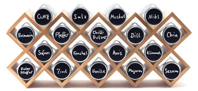Produktbild von Gewürzregal aus Holz – – Küchenorganizer für Schränke und Schranktüren, kein Bohren erforderlich (braun)