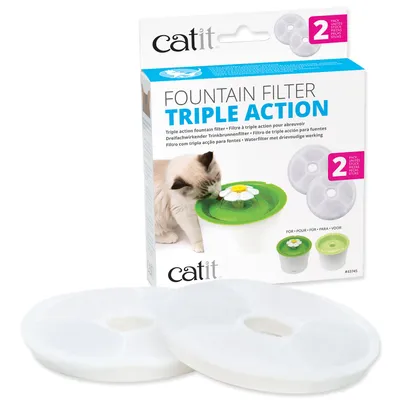 Produktbild von Catit Triple Action Filter, 3fach wirksamer Ersatzfilter, Trinkbrunnenfilter, 2er Pack