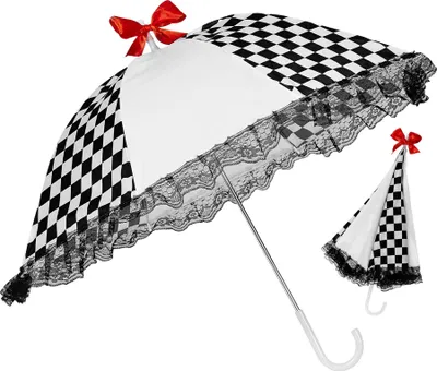 Produktbild von Harlekin Regenschirm Zirkus schwarz-weiss