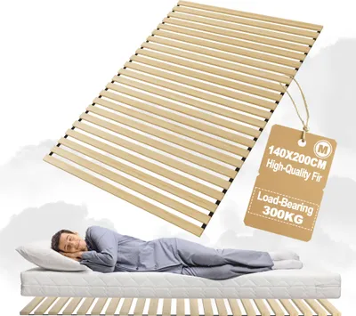 Obrázek produktu pro Prémiový rolovací rošt XMTECH pro vaše lůžko - roštový rám s nosností až 300 kg pro klidný spánek (140 x 200 cm)