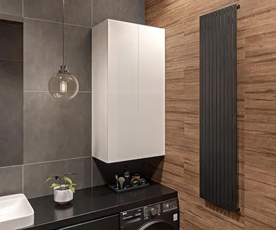 Produktbild von Badschrank Weiß B: 60 cm H: 120 cm T: 34 cm Badezimmerschrank Hängend Front Hochglanz Korpus Matt Hängeschrank Badezimmer Toilettenregal