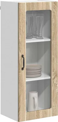 Image de Armoire murale en verre vidaXL LUCCA, chêne Sonoma, 40 x 31 x 100 cm