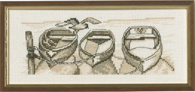 Obrázek produktu pro Výšivky křížem vyšívané Permin "Lodě", 22x9cm, 13-8142