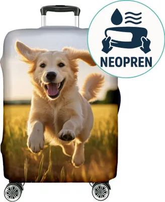 Produktbild von Kofferhülle 23-26 Zoll, Reise-Koffer Hülle Abdeckung Neopren, elastisch und waschbar, Kofferschutzhülle, Kofferbezug, Mittel M (H56-65 W40-47 D24-28 cm) Dog [083]