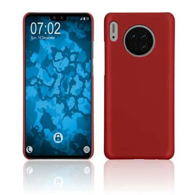 Produktbild von PhoneNatic Case kompatibel mit Huawei Mate 30 - Hülle rot gummiert Hard-case Cover