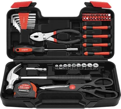 Produktbild von Famanu Werkzeugset 48-teilig - Handwerkzeug mit Aufbewahrungskoffer