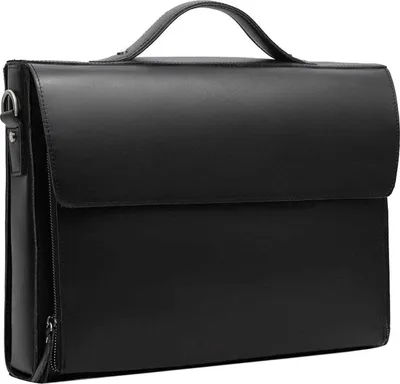 Immagine prodotto di Cartella in pelle da uomo per laptop da 15,6 pollici - Elegante borsa business con tracolla - Borsa in pelle premium per il lavoro - Borsa messenger
