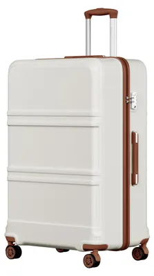 Image de Valise cabine - Coque rigide - ABS + PC - Double roulettes - Serrure TSA - 51,5 x 38 x 21 cm - Beige
