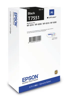 Zdjęcie produktu dla Epson T7551 - Gre XL - Schwarz - Original - Tintenpatrone (C13T755140)