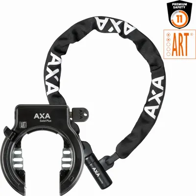 Produktbild von AXA Set Solid Plus Ringschloss + Linq City Kette 100/7 Schwarz