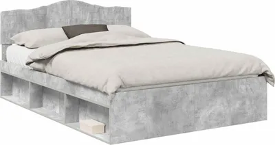 Obrázok produktu pre Rám postele Betónová šedá 150 x 200 cm Masívne borovicové drevo