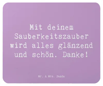 Produktbild von Mr. & Mrs. Panda Mousepad Spruch Reinigungskraft Zauber - Lavendeltraum - Geschenk, Danke, Aufmerksamkeit, Dankeschön, mauspad laptop, Magie, mousematte, sagen, Bedanken