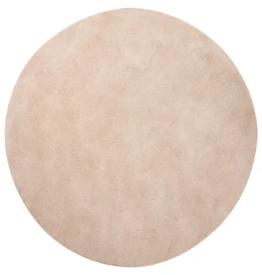 Produktbild von BELIANI Teppich Beige Wolle Einfarbig Rund ⌀ 140 cm ohne Muster Moderner Kurzhaar Kurzflor Wohn- und Schlafzimmer Wollteppich