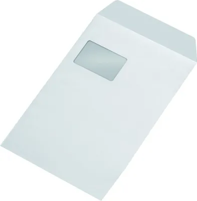 Produktbild von mayer-network 30005501 Versandtaschen C4 , mit Fenster, gummiert, 100 g/qm, weiß, 250 Stück