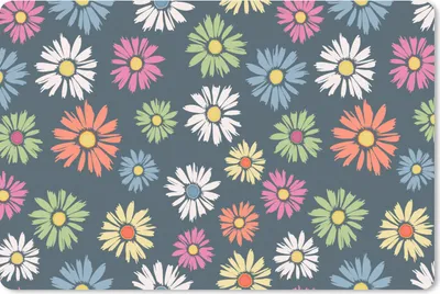 Produktbild von MuchoWow® Schreibtischunterlage Regenbogen - Design - Blumen 60x40 cm - XXL Mauspad - Großes Mauspad