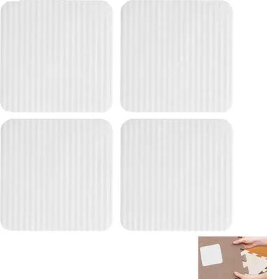 Produktbild von 4 Stück Antirutschmatte Für Teppiche 10x10cm, Vacuum Tech Waschbare Teppichgreifer, Hochwertige Antirutschunterlage Mit Stopperfunktion, Rund Oder Eckig