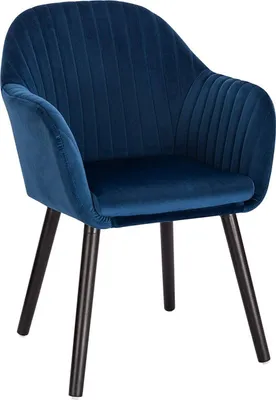 Produktbild von WOLTU Esszimmerstuhl,Wohnzimmerstuhl ,Polsterstuhl mit Armlehnen, Holzbeine, aus Samt, Blau