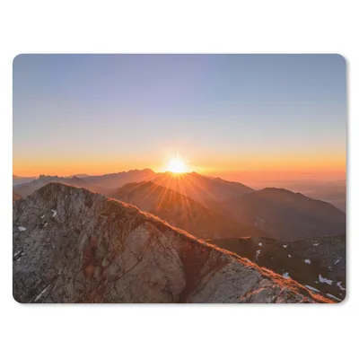 Produktbild von MuchoWow® Mauspad Mousepad Berg - Landschaft - Sonne 23x19 cm - Mousepads - Maus Mat - Pad - Mausunterlage - Schreibtischunterlage - Mauspad