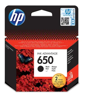 Obrázek produktu pro HP 650 Černá originální inkoustová kazeta Advantage, Standardní výtěžnost, Černá, Inkoust na pigmentové bázi, 1 kusů, 360 str.