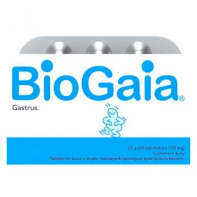 Produktbild von BioGaia Gastrus (Probiotika) 30 Tabletten mit Mandarinen-Geschmack, zur Unterstützung der Darmgesundheit und Immunität, MiL4 Tassenuntersetzer