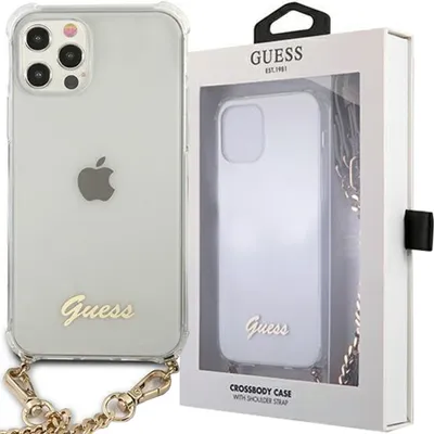 Produktbild von Guess Guhcp12Mkc4Gsgo Iphone 12/12 Pro 6,1"" Transparentes Hardcase 4G Gold Kette