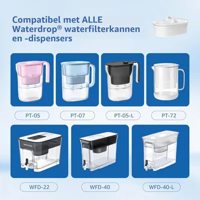 Productafbeelding van Waterfilterpatroon - 3 stuks - Geschikt voor Waterdrop - NSF-gecertificeerd - 200 liter per filter