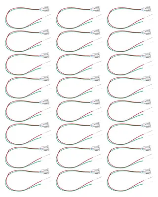 E10-Lampenfassungen mit Kabel, 24 Stück, Kupfer, Schraubbefestigung