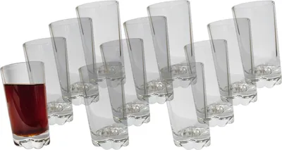 Produktbild von 12 x Pisa Schnapsgläser Shotglas Stamper Schräge Gläser 50ml Tequila Schnaps Korn Grappa Vodka Likörglas Party Kurze Wellenboden Spülmaschinengeeignet