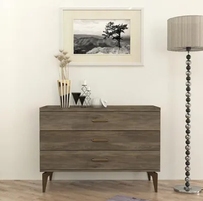 Produktbild von 2tlg Schlafzimmer Set Kleiderschrank + Kommode Moderne Möbel Stil Braun