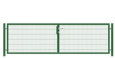Produktbild von 400 x 120 cm Doppelstabmatten Gartentor Vollrahmen Doppeltor 8/6/8 Grün