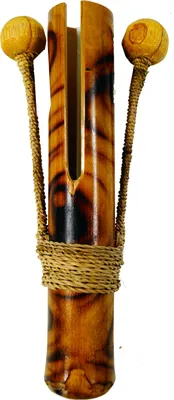 Produktbild von Musikinstrument aus Holz, Musik Percussion Rhythmus Klang Instrument, Handgearbeitet - Handrassel 4, Braun, 20*9*4 cm, Musikinstrumente