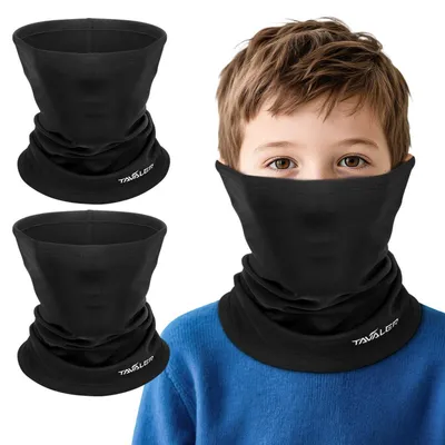 Immagine prodotto di Sciarpa tubolare per bambini, confezione da 2, multifunzione, antivento, scaldacollo, elastica, traspirante, sciarpa a cerchio per attività all'aperto come sci, snowboard e ciclismo