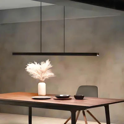 Produktbild von Linear Hängelampe Esstischlampe Küchenlampe 100cm, Höhenverstellbar Pendelleuchte, Dimmbar mit Fernbedienung, für Wohnzimmer, Esszimmer, Hotel