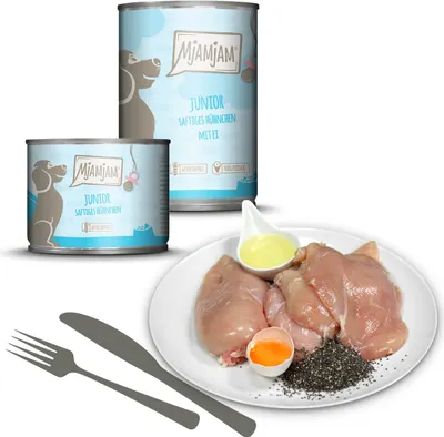 Immagine prodotto di MjAMjAM 6x200g cibo umido per cuccioli senza cereali con pollo e uova