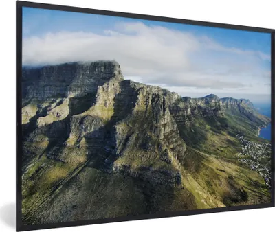 Produktbild von MuchoWow® MuchoWow® Gerahmtes Poster Luftaufnahme des Tafelbergs in Kapstadt 60x40 cm - Poster mit zchwarzem Bilderrahmen - Printing - Wanddeko Schlafzimmer